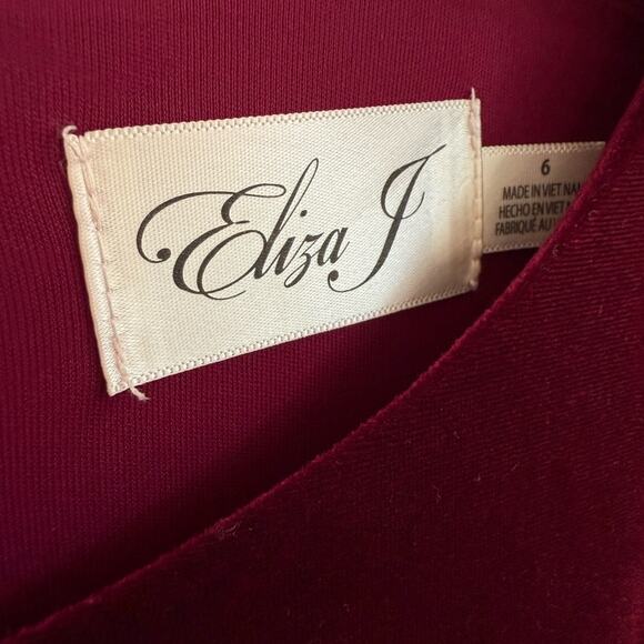 NWOT Eliza J Ruched Mini Sheath Burgundy Cocktail Dress - Sz 6 - Picture 8 of 8